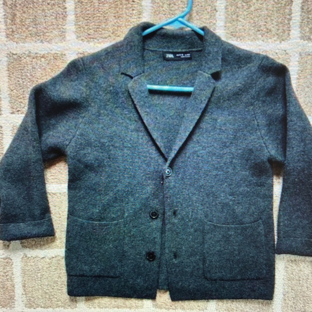 Gray Wool Blazer for Kids